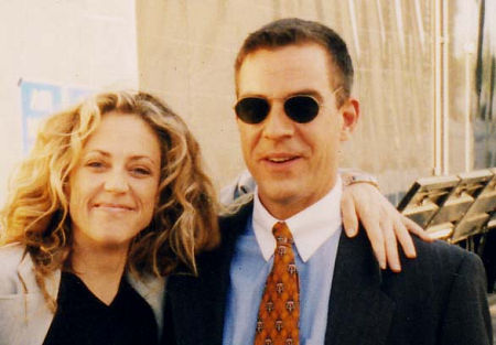 Ally Walker and John Mese on the set of 