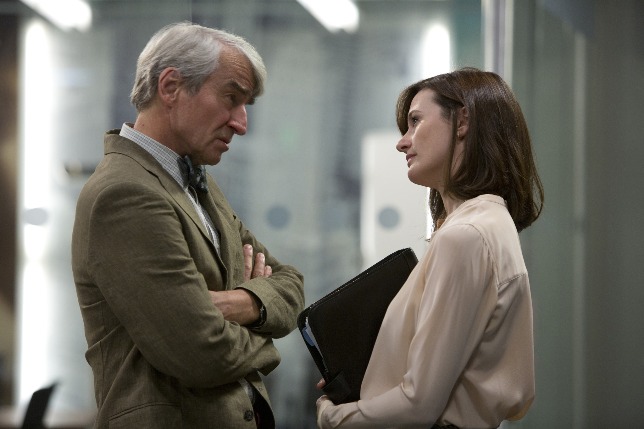 Still of Sam Waterston and Emily Mortimer in The Newsroom (2012)
