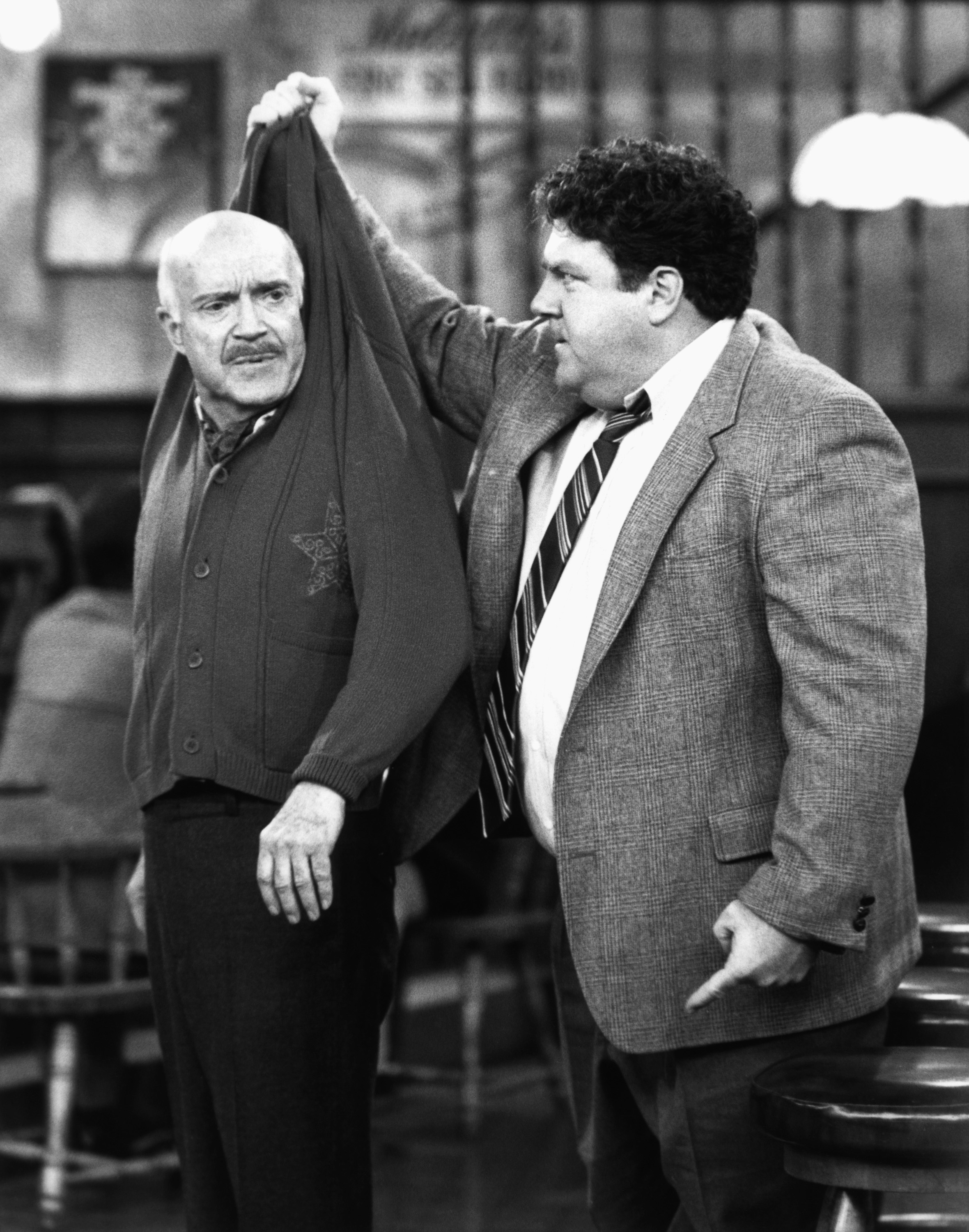 Still of George Wendt and Keene Curtis in Cheers (1982)