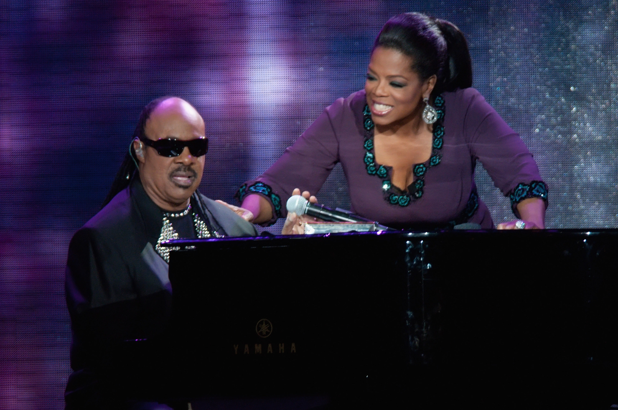 Oprah Winfrey and Stevie Wonder