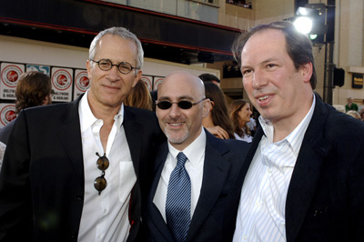 Hans Zimmer, James Newton Howard and Jeff Robinov at event of Betmenas: Pradzia (2005)