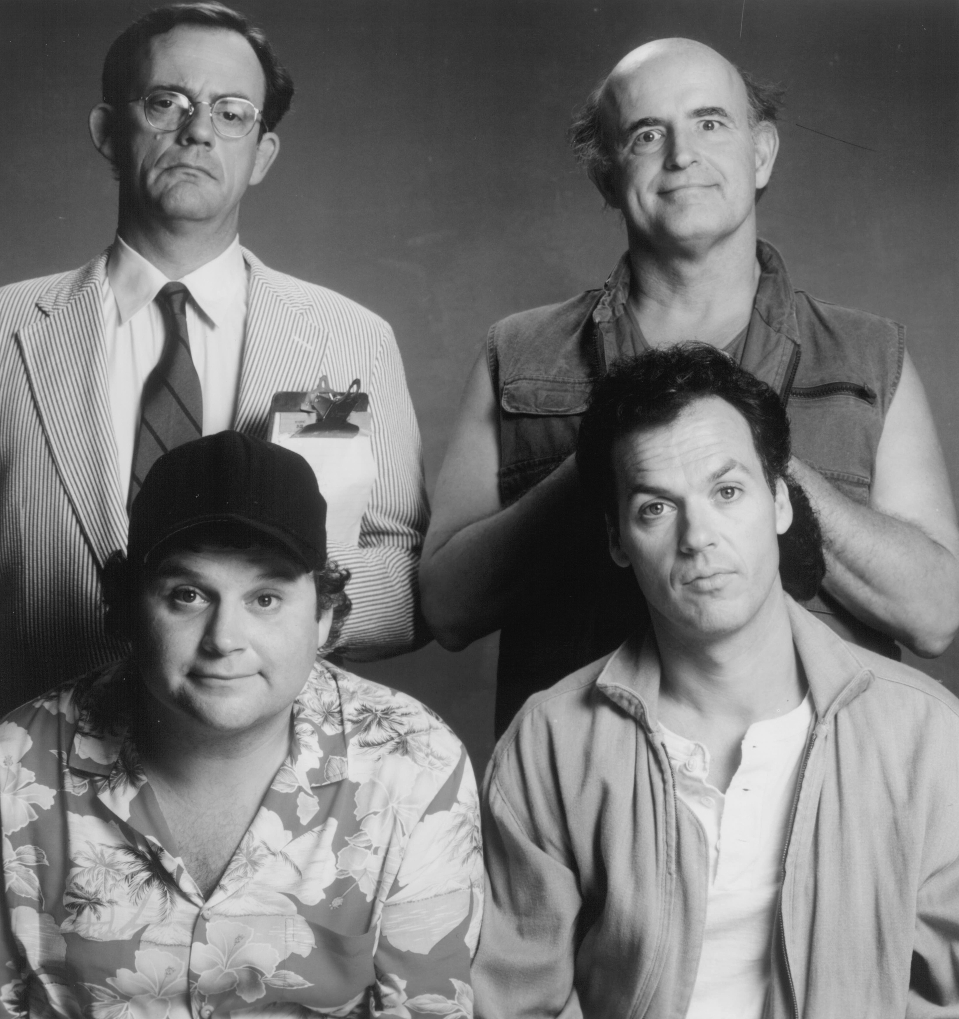 Still of Michael Keaton, Christopher Lloyd, Peter Boyle and Stephen Furst in The Dream Team (1989)