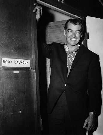 Rory Calhoun on location during the filming of