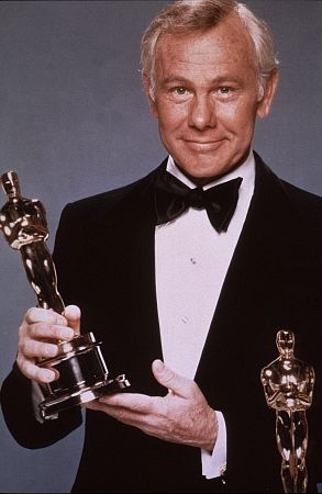 Johnny Carson hosts the Academy Awards, circa 1980.