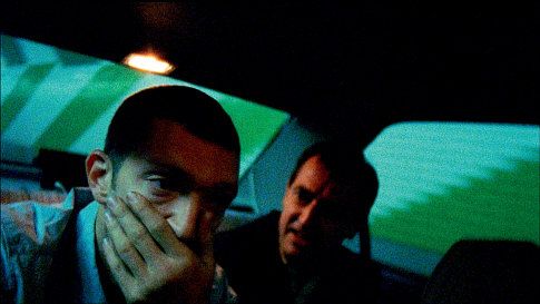 Vincent Cassel as Marcus, and Albert Dupontel as Pierre in the Gaspar Noé film IRREVERSIBLE.