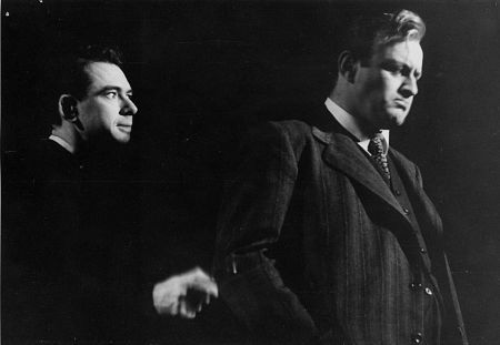DON KEEFER as Bernard and LEE J. COBB as Willy Loman in DEATH OF A SALESMAN