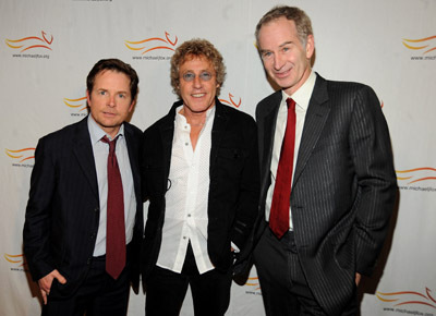 Michael J. Fox, Roger Daltrey and John McEnroe
