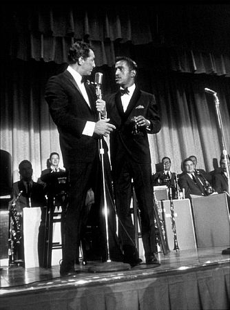 Sammy Davis, Jr. and Dean Martin in Palm Springs, CA, circa 1963.