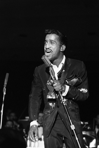 Sammy Davis Jr. performing at the Sands Hotel in Las Vegas