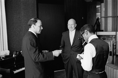 Sammy Davis Jr., Jimmy Van Heusen and Frank Sinatra on Sammy's wedding day