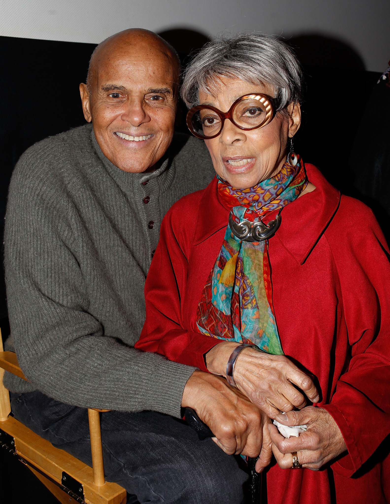 Actress Ruby Dee (R) and musician / actor Harry Belafonte attend a screening of 