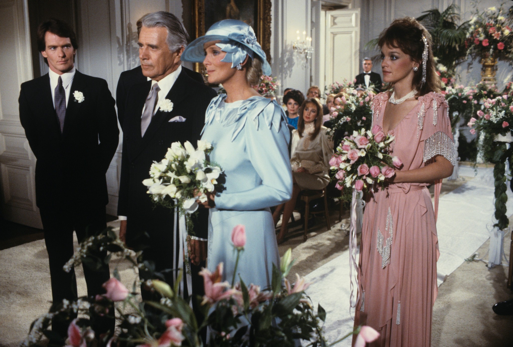 Still of John Forsythe, Linda Evans and Pamela Sue Martin in Dynasty (1981)