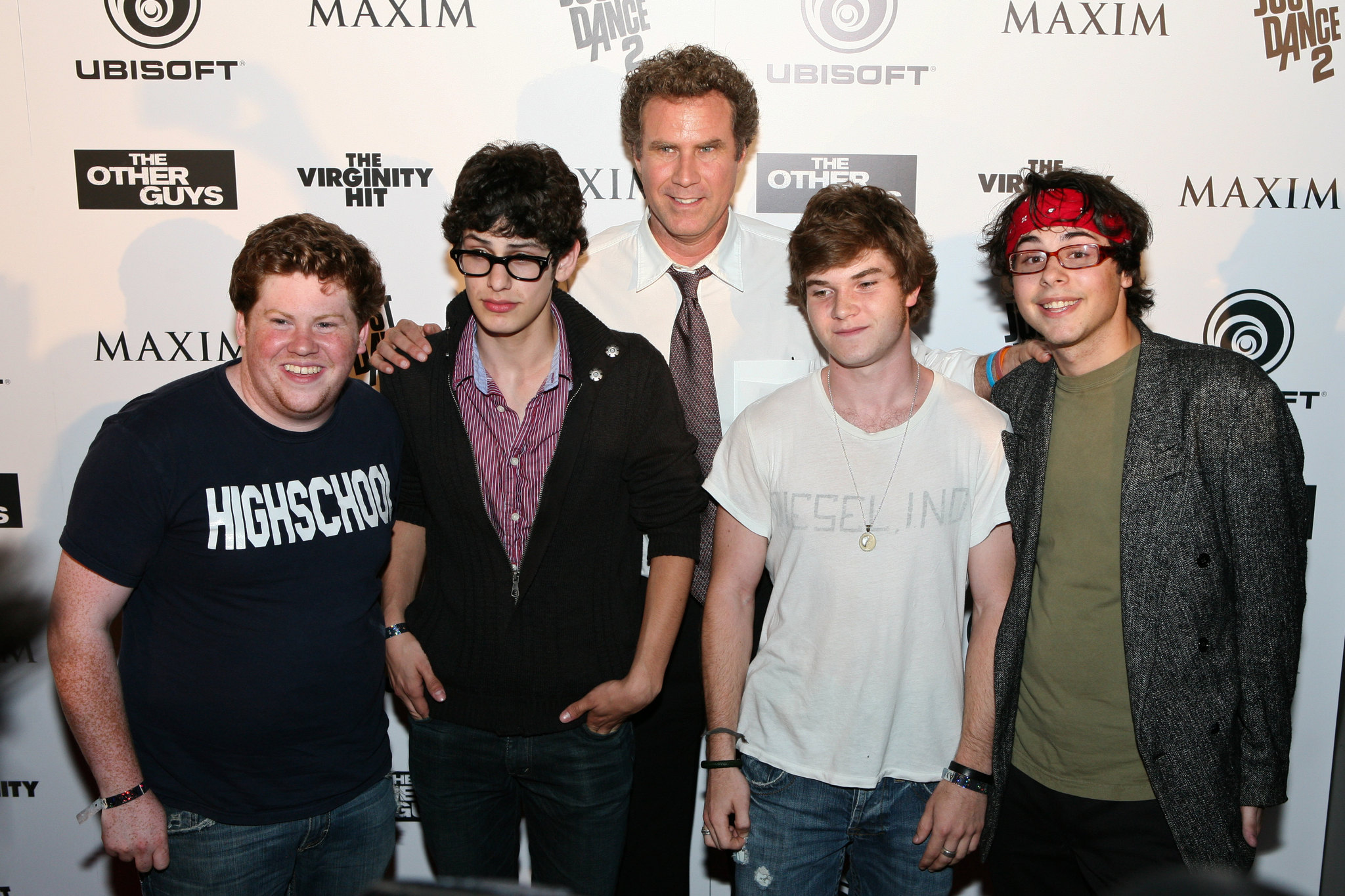 Will Ferrell, Jacob Davich, Matt Bennett, Justin Kline and Zack Pearlman at event of The Virginity Hit (2010)