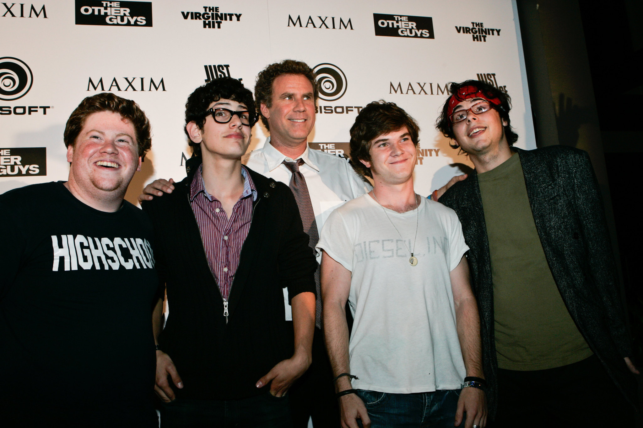 Will Ferrell, Jacob Davich, Matt Bennett, Justin Kline and Zack Pearlman at event of The Virginity Hit (2010)