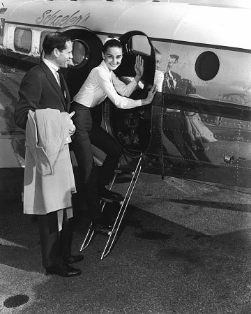 Audrey Hepburn and husband Mel Ferrer c. 1957
