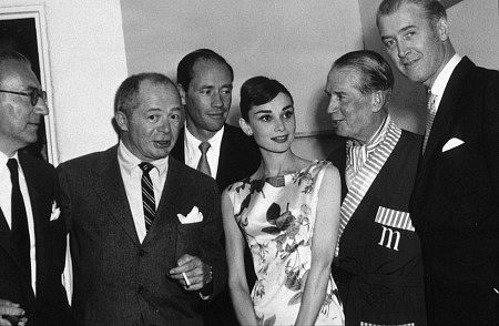 Ciro's Nightclub, 1956 Billy Wilder, Mel Ferrer, Audrey Hepburn, Maurice Chivalier, James Stewart