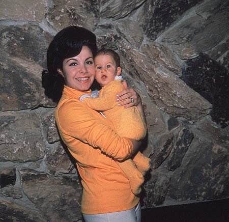 Annette Funicello with her daughter At home, 1966.