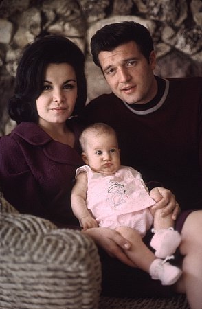 Annette Funicello, Jack Gilardi, daughter At home, March 1966.