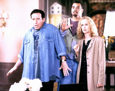 Kim Greist, Sinbad and Phil Hartman in Houseguest (1995)