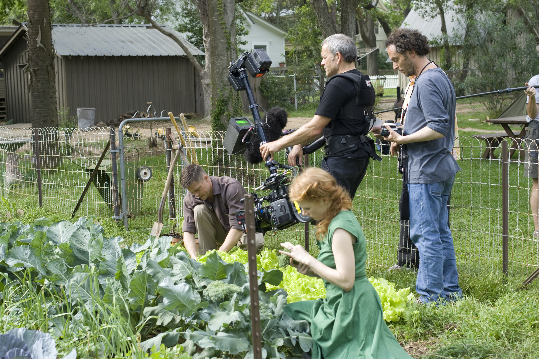 Still of Brad Pitt, Jörg Widmer and Jessica Chastain in The Tree of Life (2011)