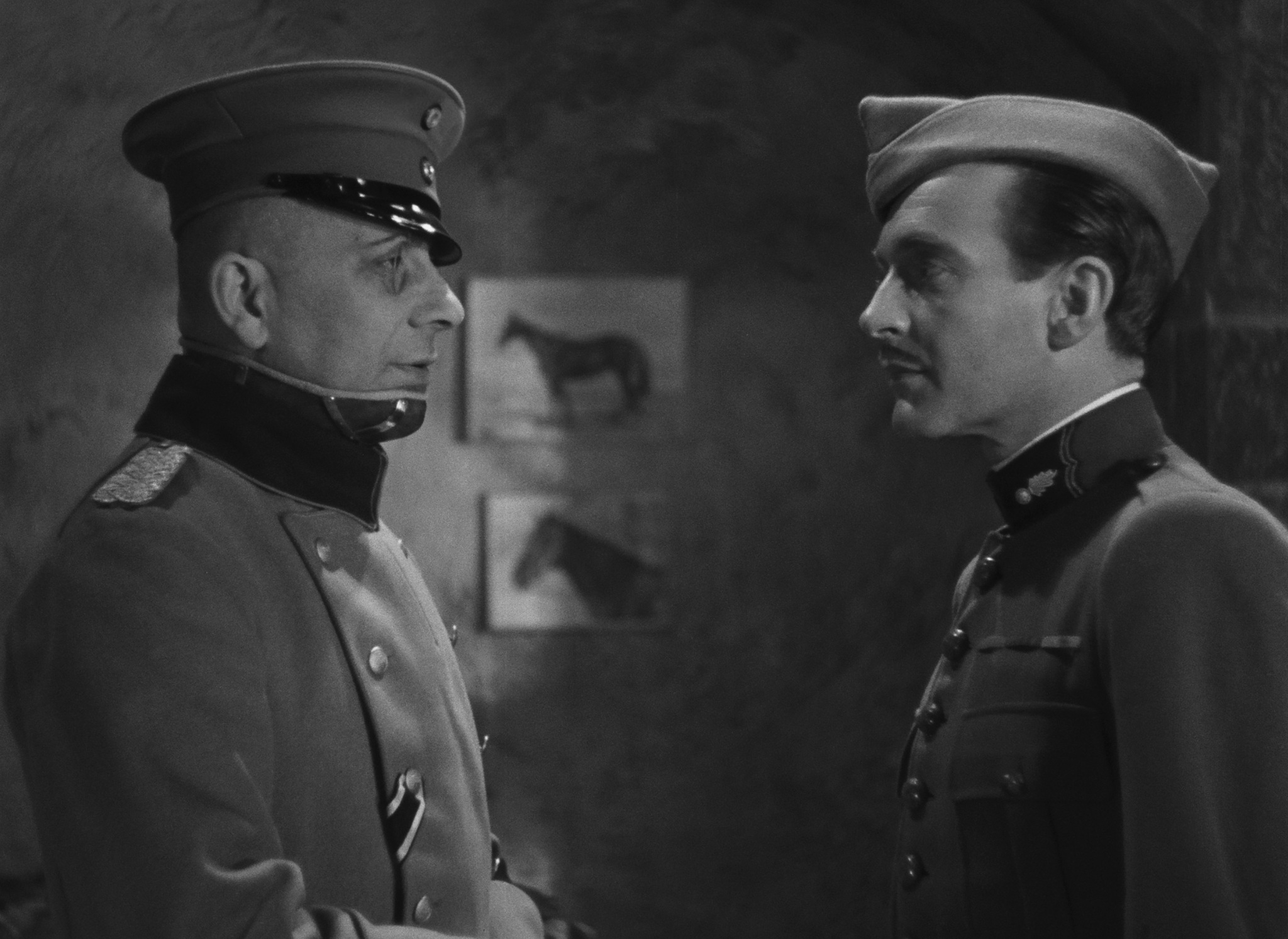 Still of Erich von Stroheim and Pierre Fresnay in La Grande Illusion (1937)