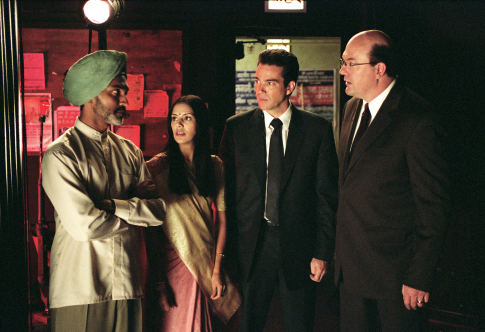 Still of John Carroll Lynch, Sheetal Sheth, Jon Tenney and Duncan Bravo in Looking for Comedy in the Muslim World (2005)