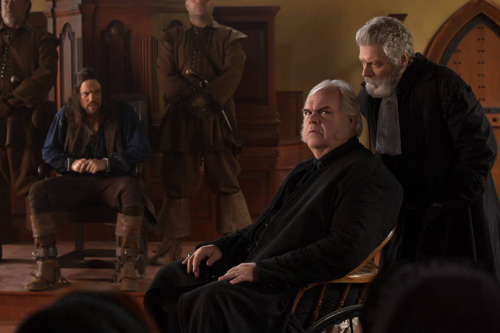 Still of Stephen Lang, Michael Mulheren and Shane West in Salem (2014)