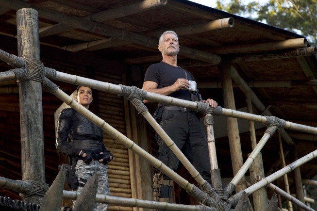 Still of Stephen Lang and Simone Kessell in Terra Nova (2011)