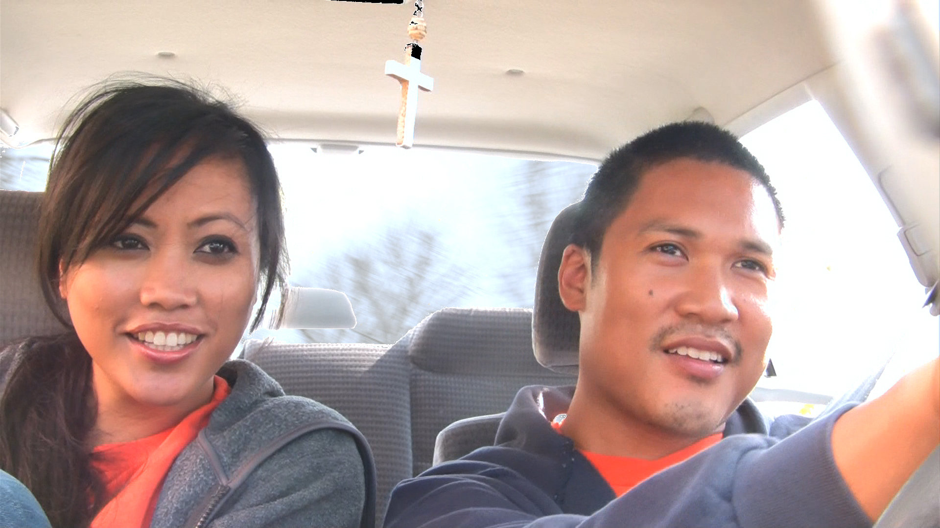 Melanie (Joy Bisco) and Patricio (Dante Basco) on a road trip in THE JOURNEY (2010).