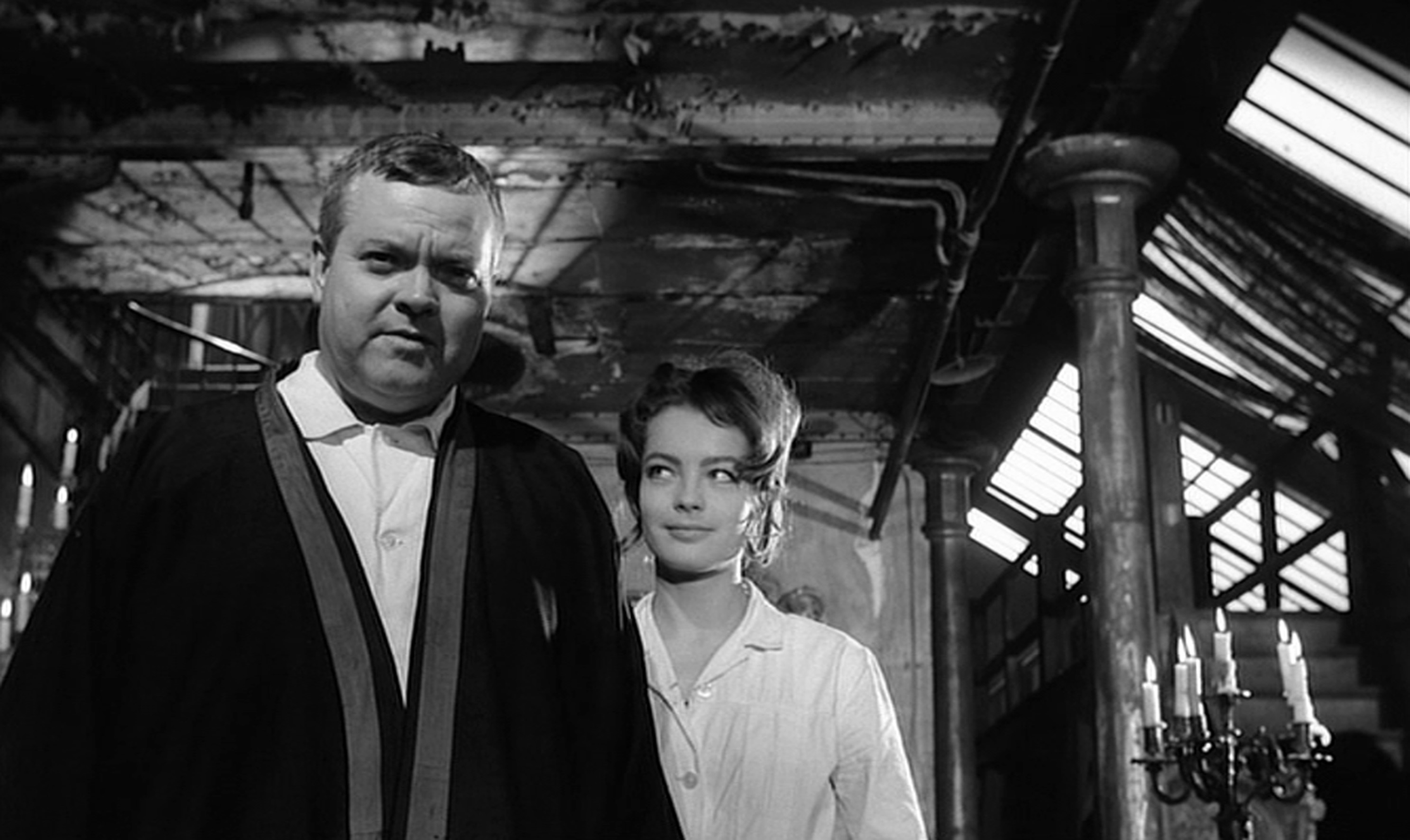Still of Orson Welles and Romy Schneider in Le procès (1962)