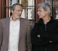 Mike Franks and Gibbs ( Mark Harmon ) in NCIS.