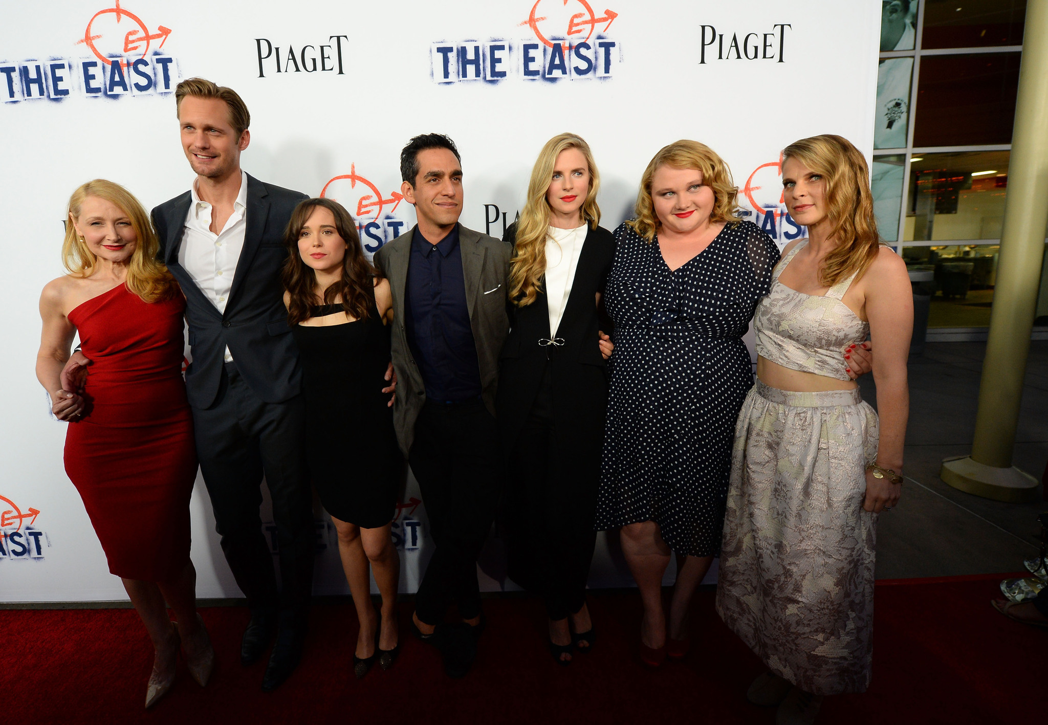 Alexander Skarsgård, Patricia Clarkson, Ellen Page, Brit Marling, Zal Batmanglij, Hillary Baack and Danielle Macdonald at event of The East (2013)