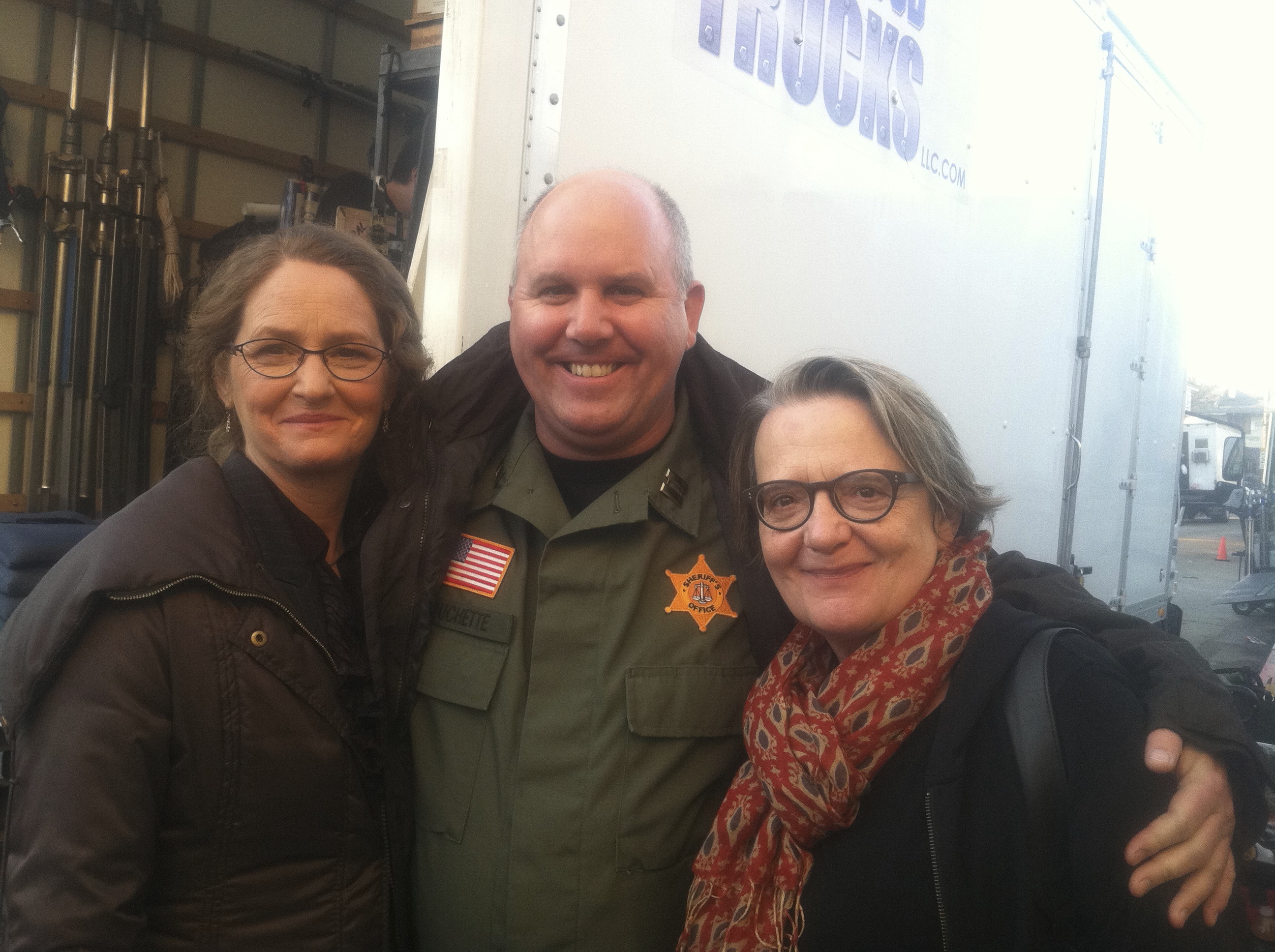 James DuMont on set of HBO's Treme with Melissa Leo and Dir. Agnieszka Holland