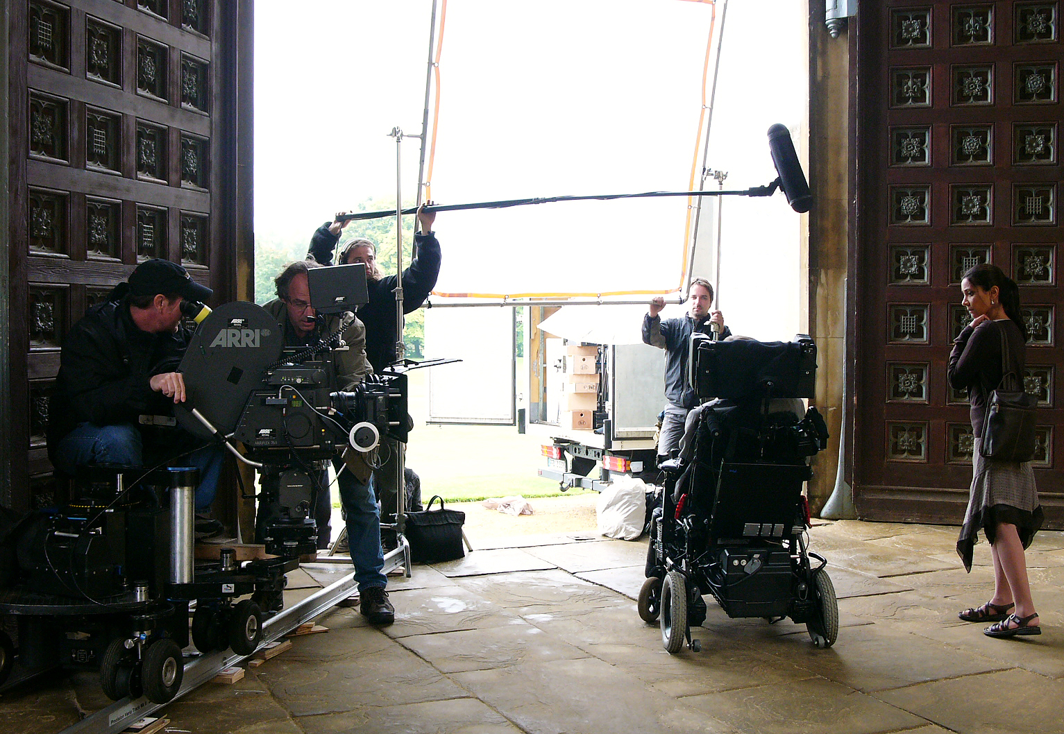 Matt shooting with the Arri 765 65mm camera in Cambridge, England for 