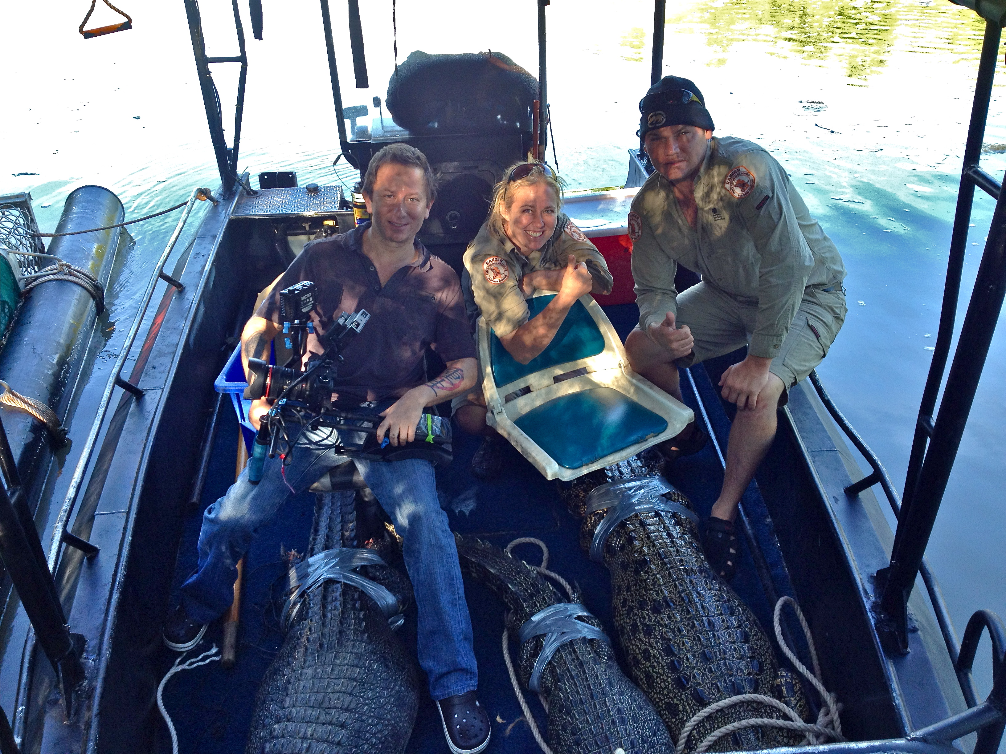 Sergio Myers on location Darwin Australia for The Croc Catchers series National Geographic Channel Australia.