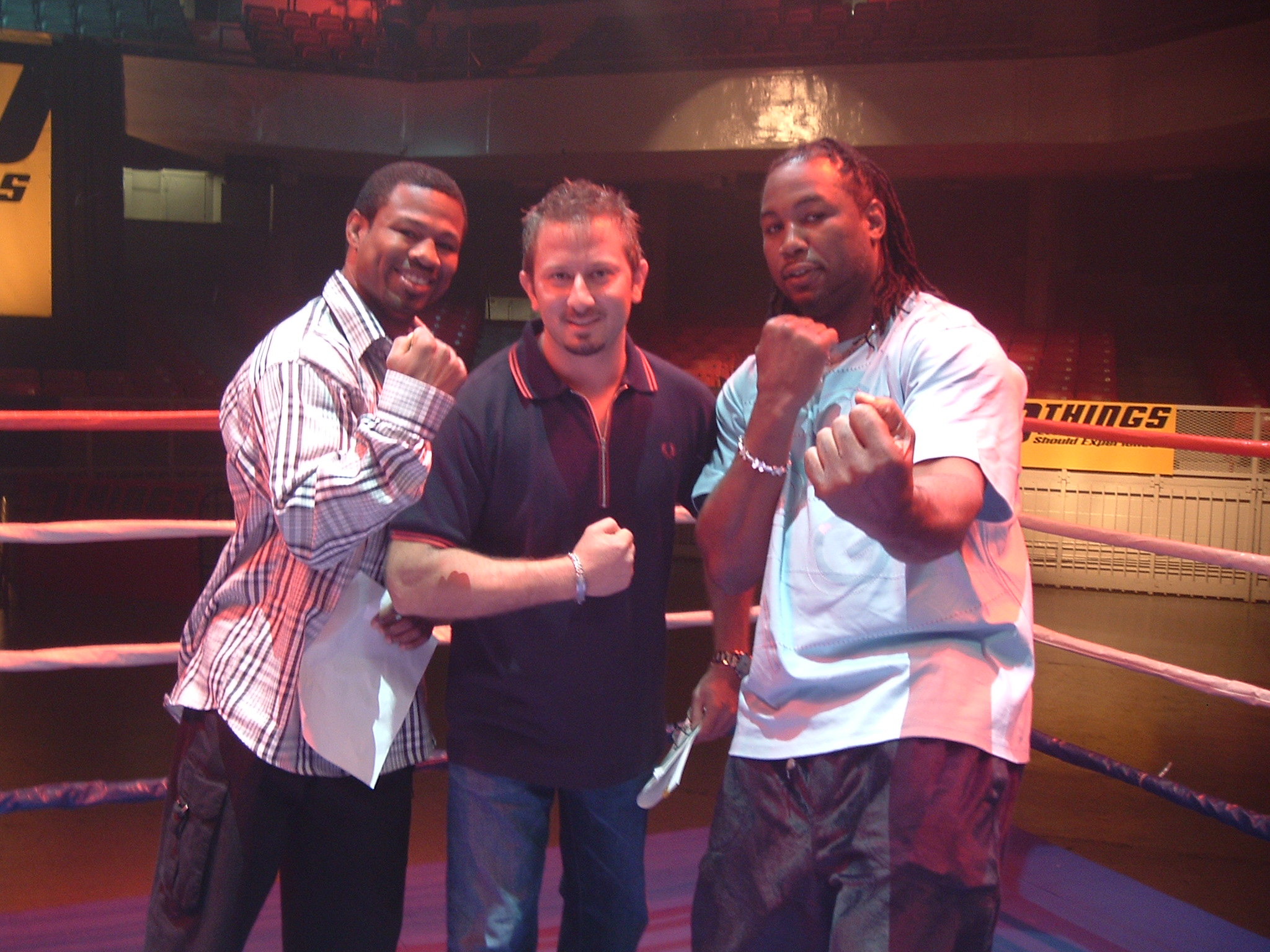Director/Producer Sergio Myers and Boxing Champs Sugar Shane Mosley and Lennox Lewis