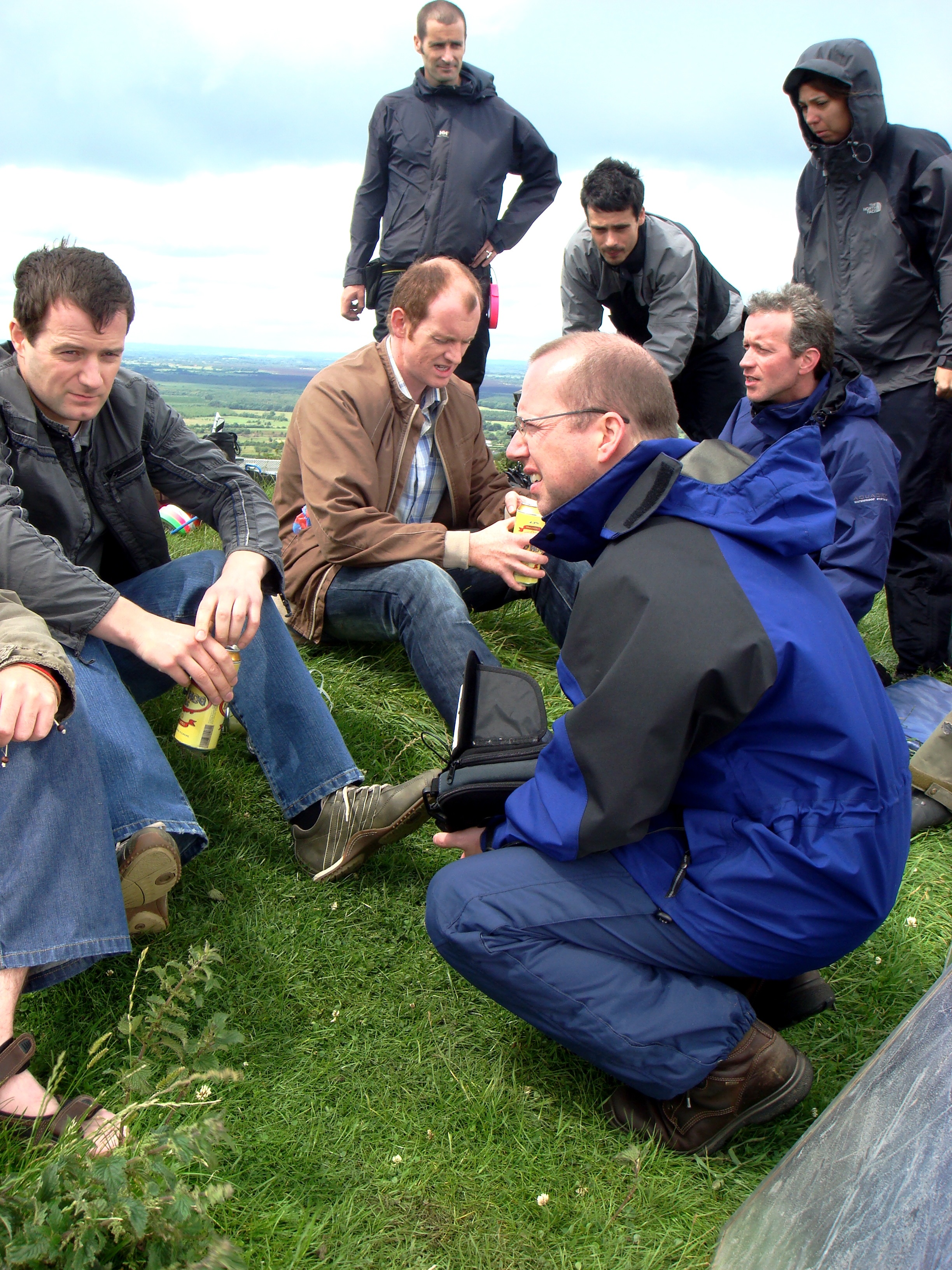 Padraic Delaney, Aidan Kelly and Declan Recks on the set of EDEN