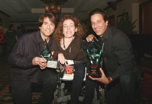 Vincent Spano, Jackie Julio and Doug Olear after the short film 