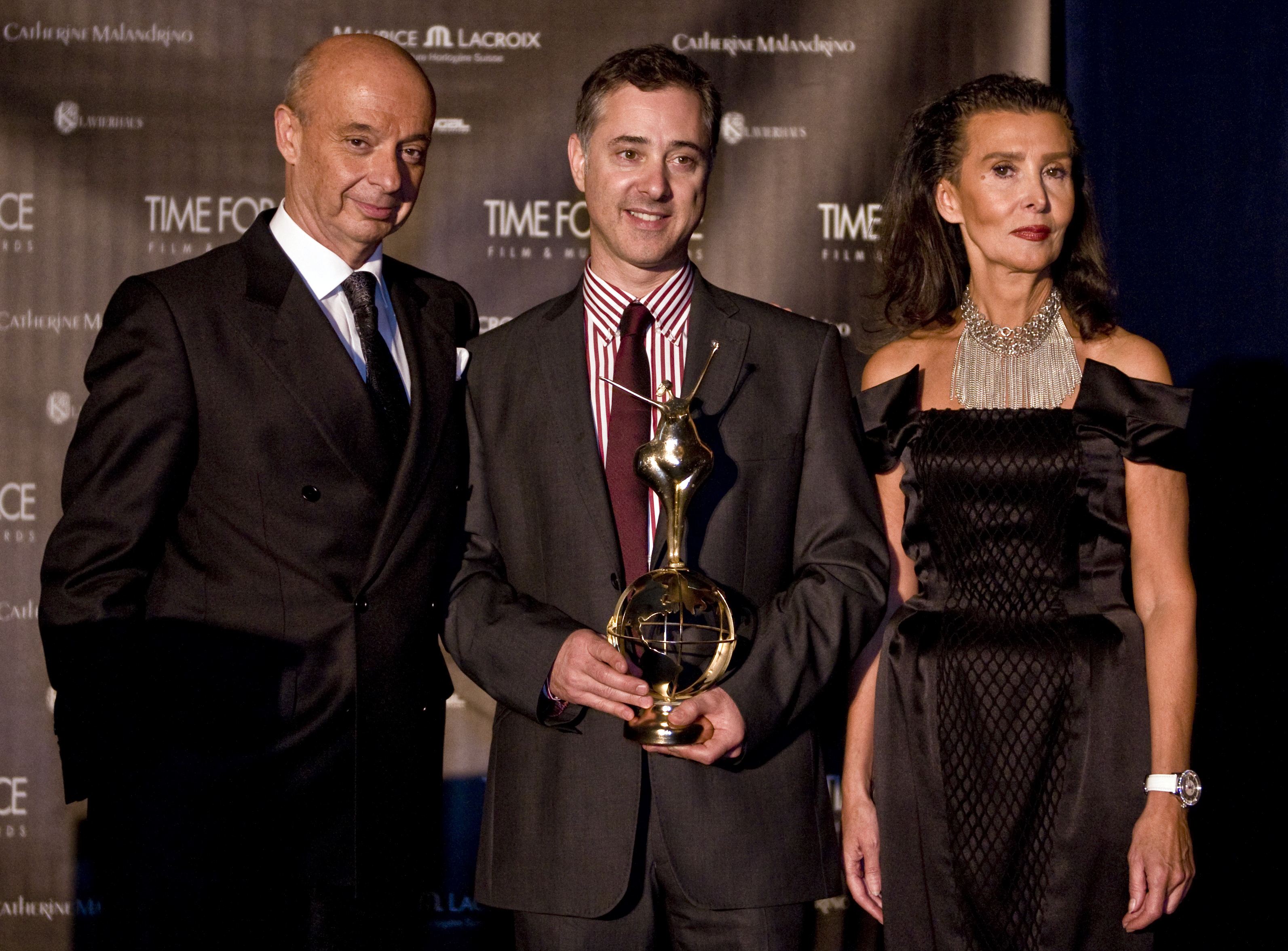 Robert Einbeck, Founder of the Time for Peace Awards, Anthony Fabian and Marion Einbeck (co-founder) attend the ceremony at the Essex Hotel, New York, 28 October 2009