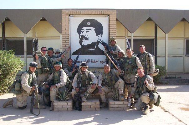Ben Sykes & team outside the UN Bldg Baghdad 2003
