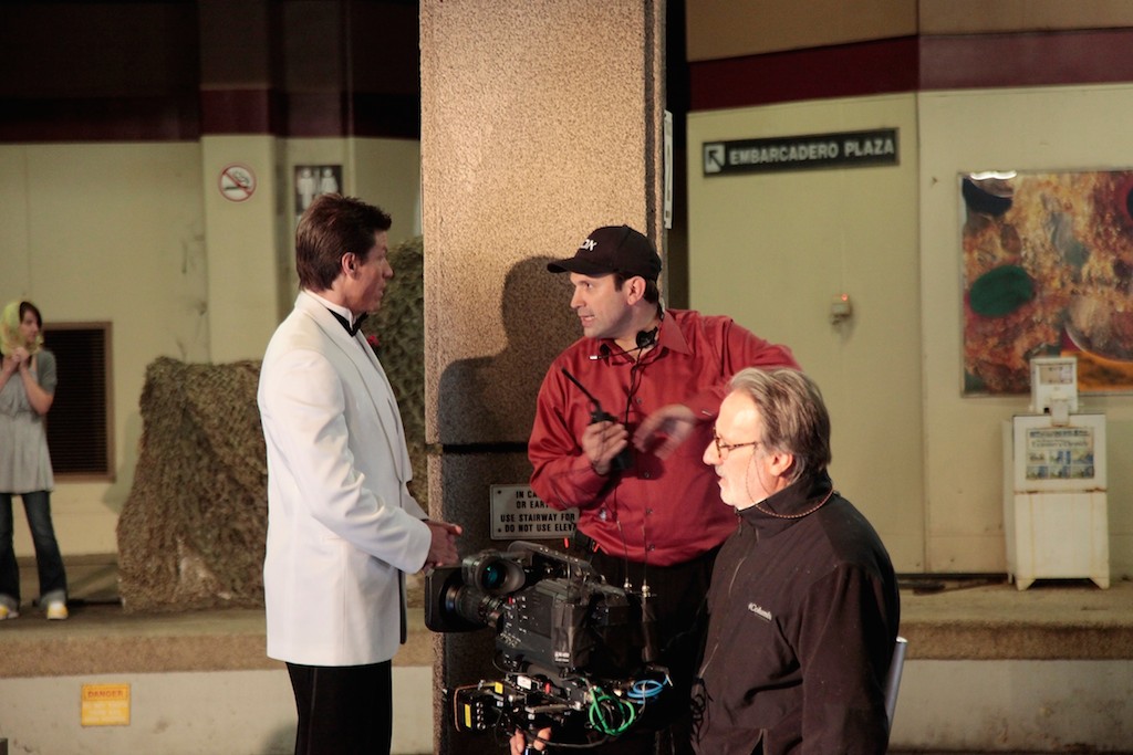 Paul Greenberg on set with Paul Logan, at Universal Studios, Hollywood