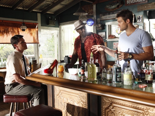 Still of Michael Clarke Duncan, John Sanderford and Geoff Stults in The Finder (2012)
