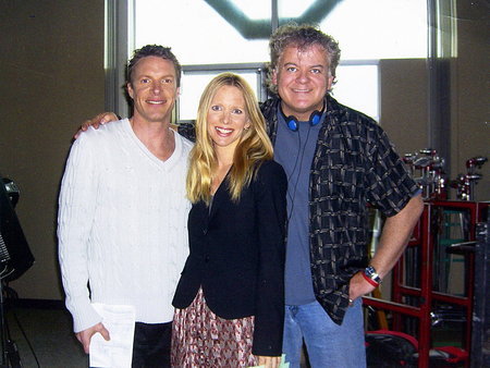 Woody Jeffreys, Lauralee Bell and director David Winning on the set of PAST SINS (2006).