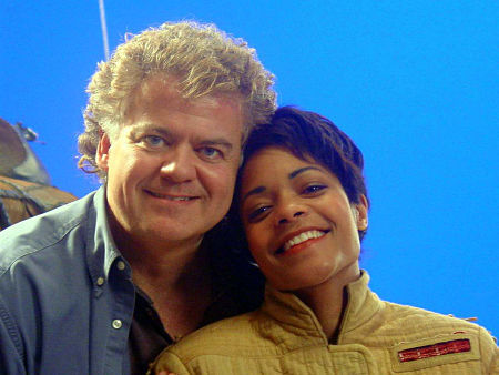 David Winning and Naomie Harris. Budapest 2002. On the set of the episode: 