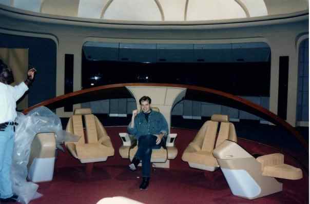 Adam Howard on the Bridge set of Star Trek: The Next Generation. 1992