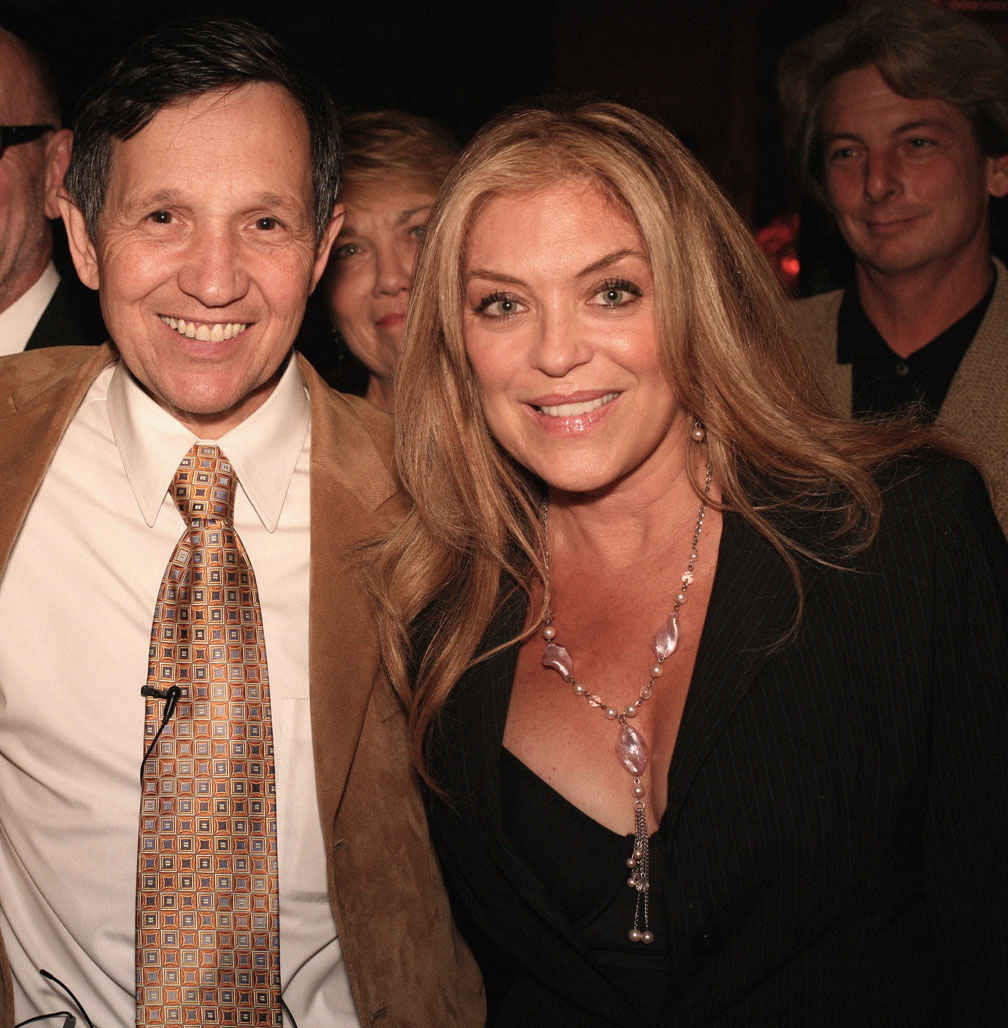 Congressman Dennis Kucinich and Lydia Cornell at Larry Flynt's penthouse