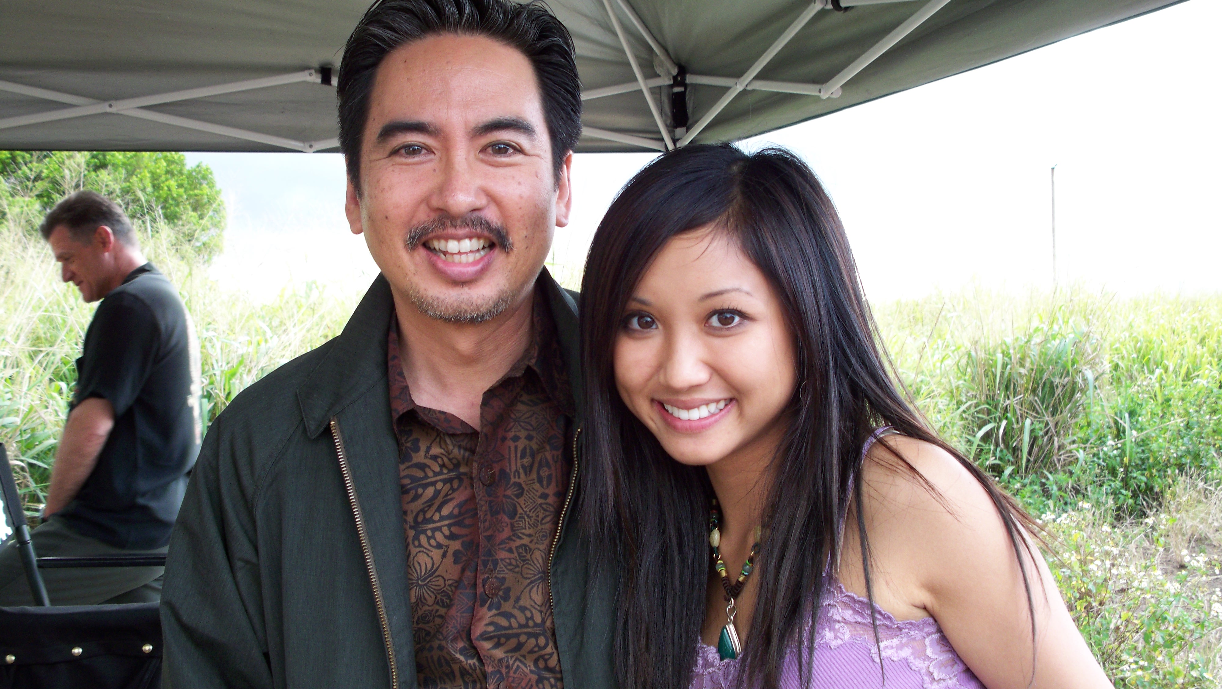 Stan Egi and Brenda Song on the set of Special Delivery
