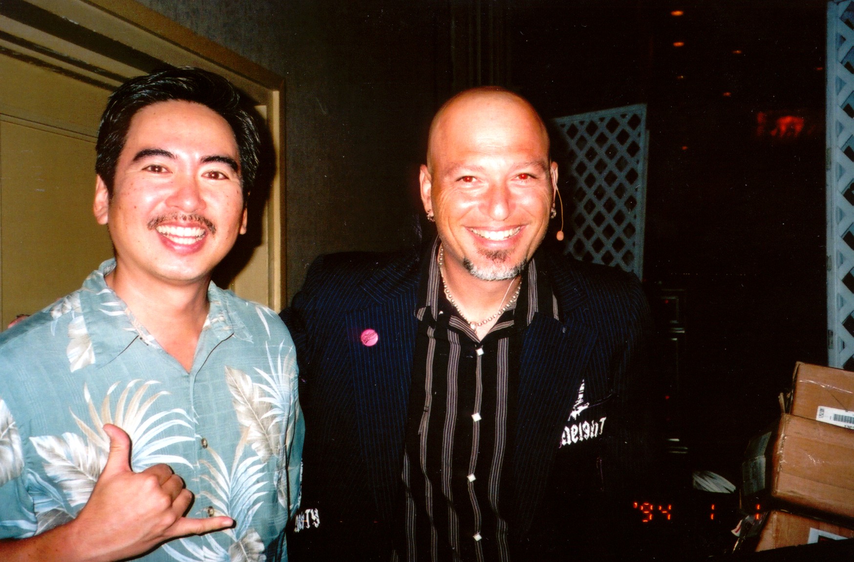 Stan Egi performing stand-up comedy as the opening act for Howie Mandel