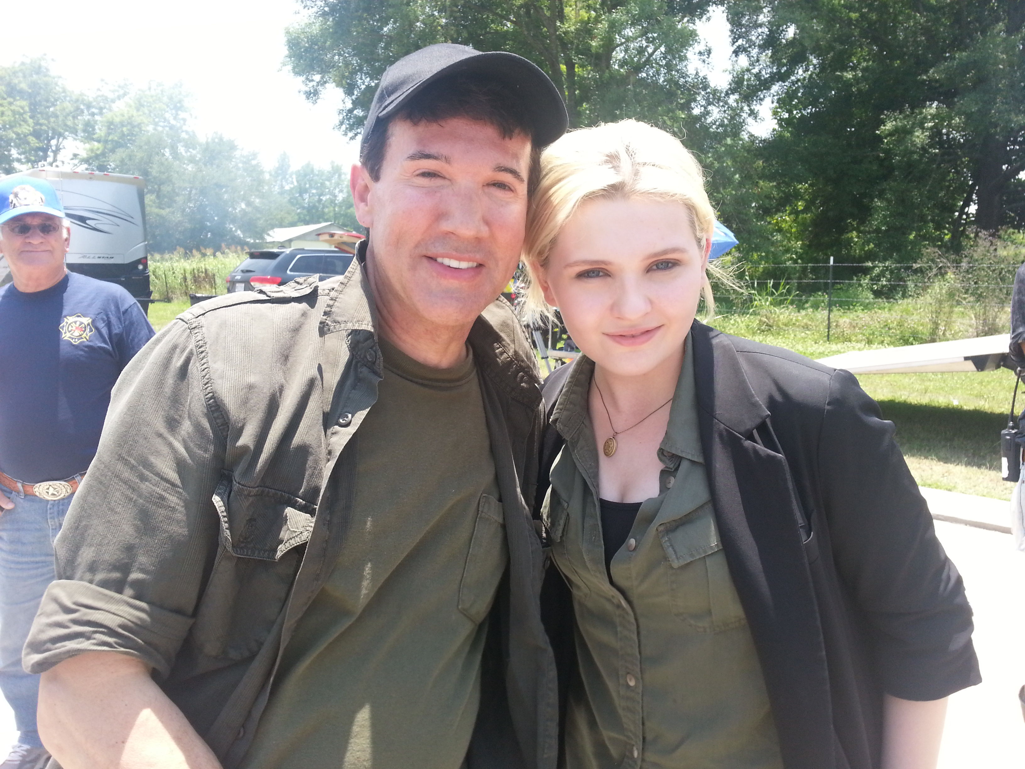 Jack Sojka, Abigail Breslin on set of Wicked Blood.