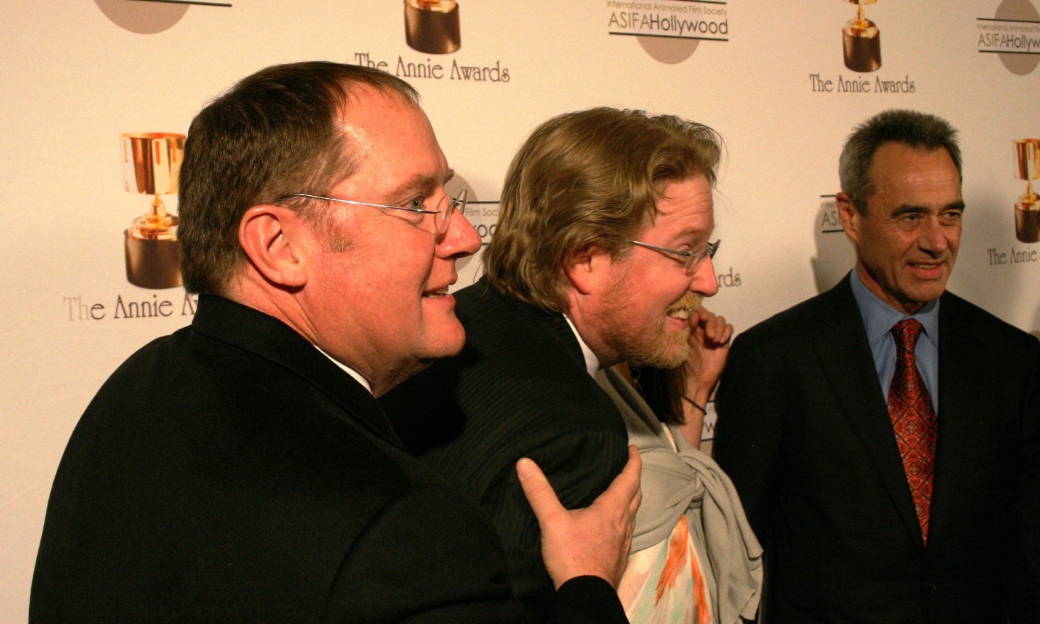 Andrew Stanton, John Lasseter and Jim Morris